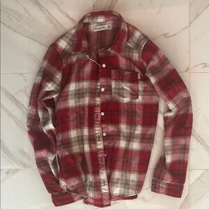 Girl’s Abercrombie plaid flannel long sleeve button up size 9/10